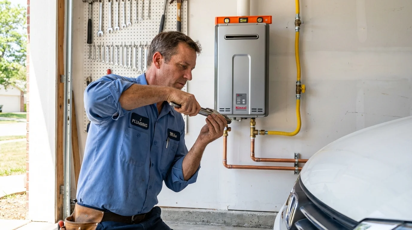 Tankless water heater installation by a Johns Plumbing LLC plumber in Glencoe